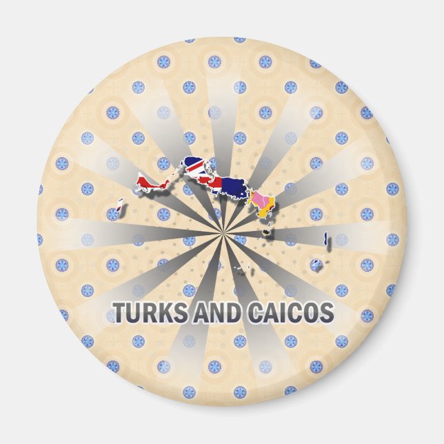 Imán Mapa De La Bandera Turca Y Caicos 2.0 (Frente)