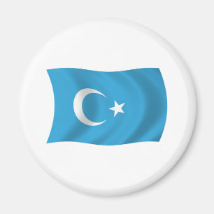 Imán Mapa de la Bandera Uigur de Xinjianj