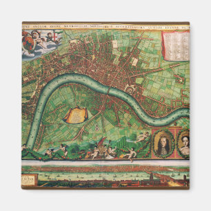 Imán Mapa de la calle antigua de Londres, de Johannes d