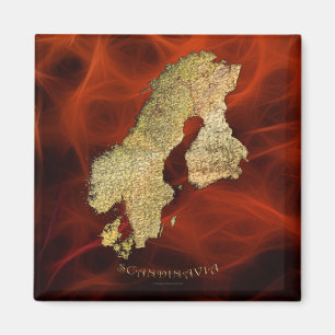 Imán Mapa de la cartografía de Escandinavia