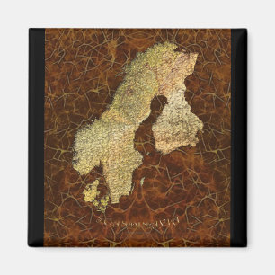 Imán Mapa de la cartografía de Escandinavia