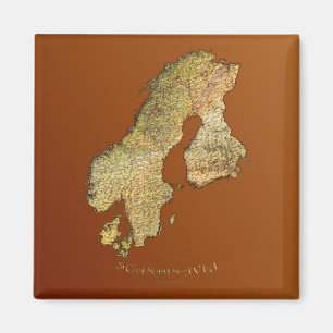 Imán Mapa de la cartografía de Escandinavia