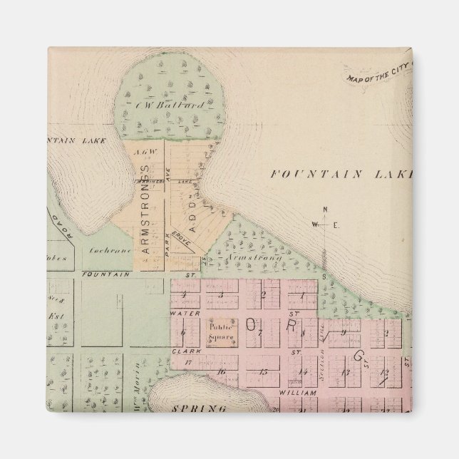Imán Mapa de la ciudad de Albert Lea, Minnesota (Frente)
