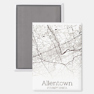 Imán Mapa de la ciudad de Allentown PA