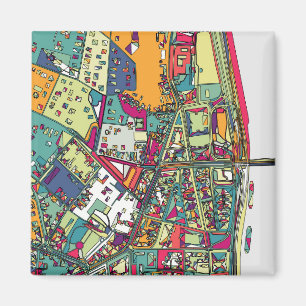 Imán Mapa de la ciudad de Budapest, Hungría el  