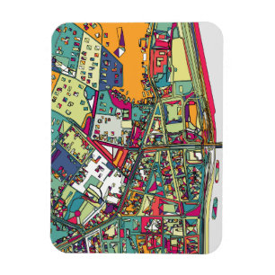 Imán Mapa de la ciudad de Budapest, Hungría el  