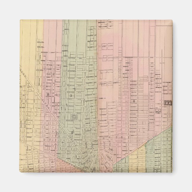 Imán Mapa de la ciudad de Detroit (Frente)