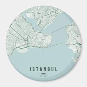 Imán Mapa de la ciudad de Estambul Turquía Diseño Mínim