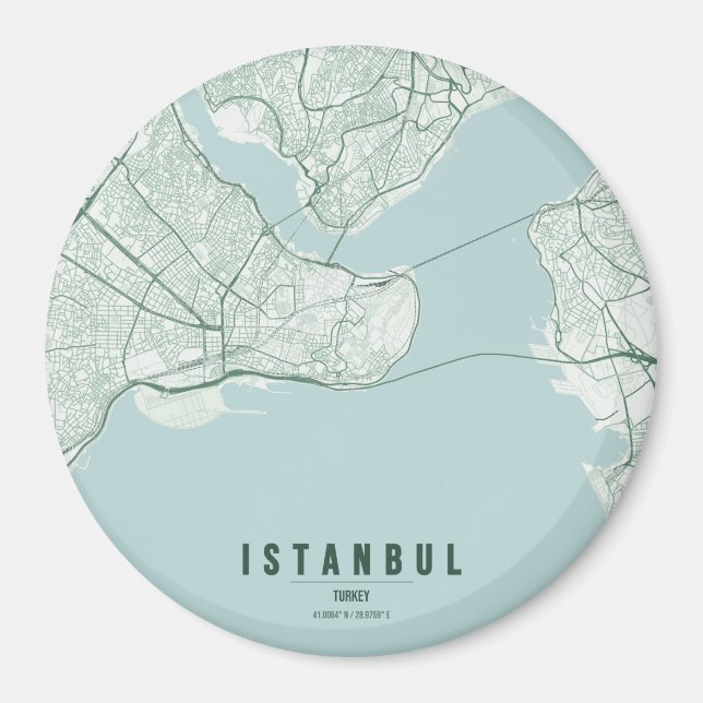 Imán Mapa de la ciudad de Estambul Turquía Diseño Mínim (Frente)