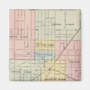Imán Mapa de la ciudad de Galesburg, y Monmouth y Aledo