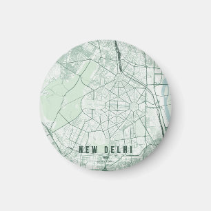 Imán Mapa de la ciudad de Nueva Delhi, India