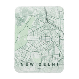 Imán Mapa de la ciudad de Nueva Delhi, India, diseño mi