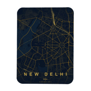Imán Mapa de la ciudad de Nueva Delhi, India, diseño mi