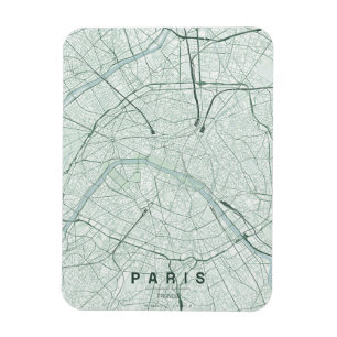 Imán Mapa de la ciudad de París Francia Diseño Mínimo