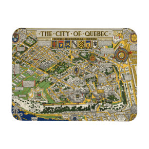 Imán Mapa de la ciudad de Quebec