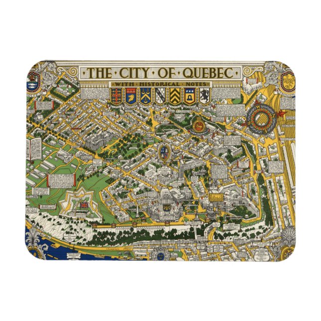 Imán Mapa de la ciudad de Quebec (Horizontal)