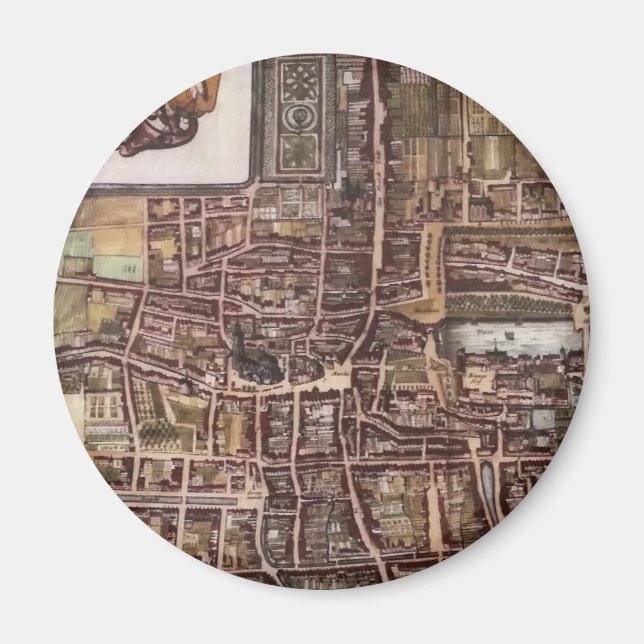 Imán Mapa de la ciudad de Réplica de La Haya 1649 (Frente)