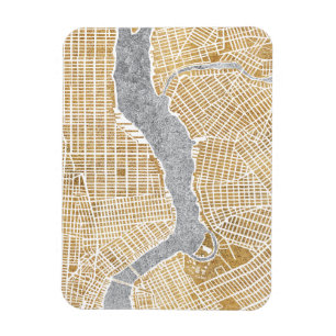 Imán Mapa De La Ciudad Dorada De Nueva York