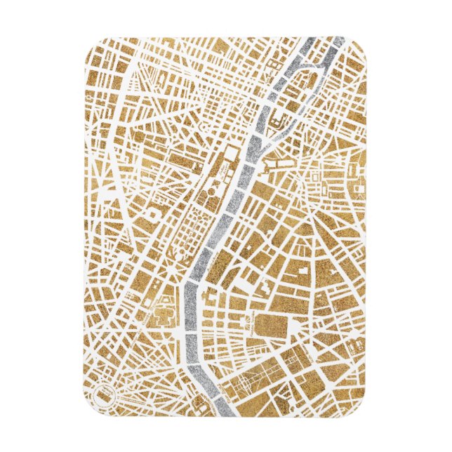 Imán Mapa De La Ciudad Dorada De París (Vertical)