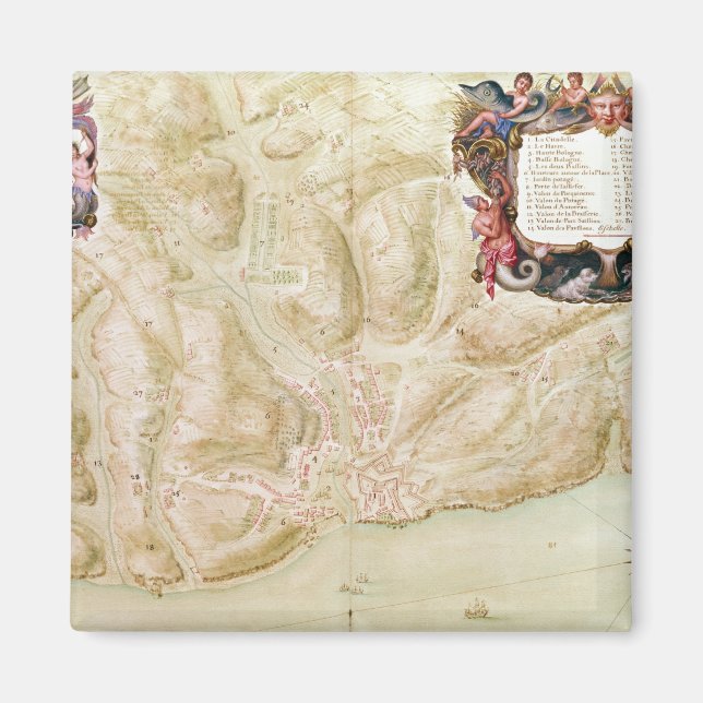 Imán Mapa de la ciudad y ciudadela de Bellisle (Frente)