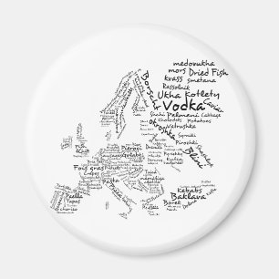 Imán Mapa de la comida de Europa