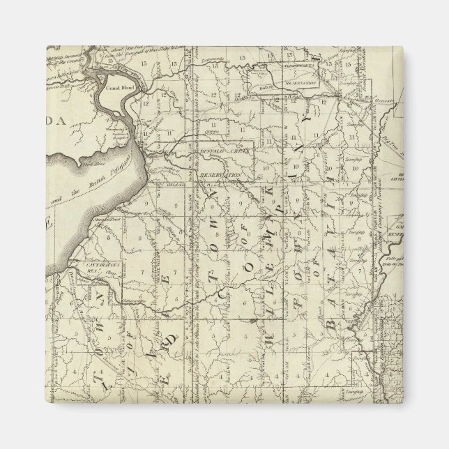 Imán Mapa de la compra de Morris en West Geneseo (Frente)