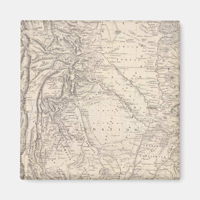 Imán Mapa de la Confederación Argentina (Frente)