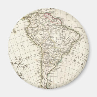 Imán Mapa de la época de América del Sur (1762)