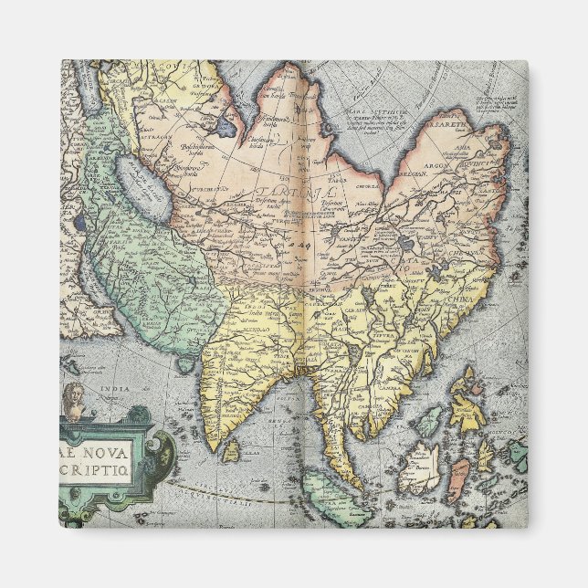 Imán Mapa de la época de Asia | 1592 (Frente)