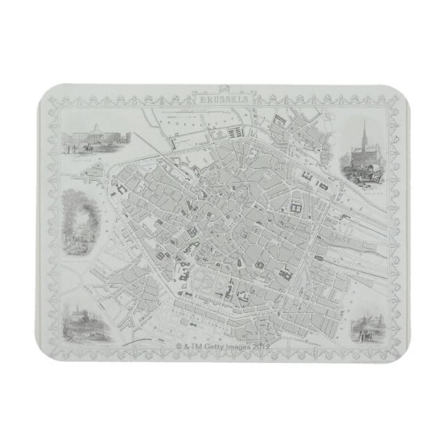 Imán Mapa de la época de Bruselas (Horizontal)