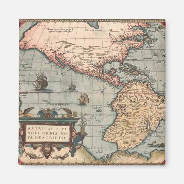 Imán Mapa de la época de Norteamérica (Frente)