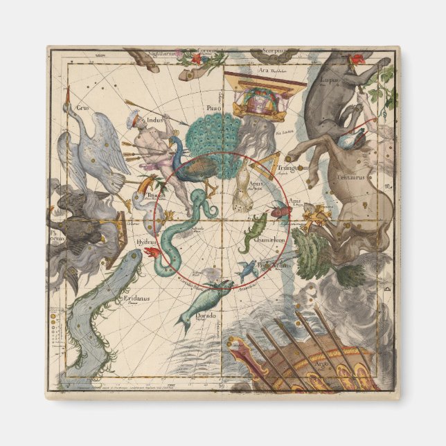 Imán Mapa de la época del Polo Sur (Frente)