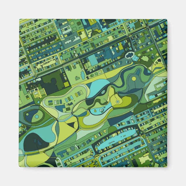 Imán Mapa de la estructura de la ciudad de Ámsterdam (Frente)