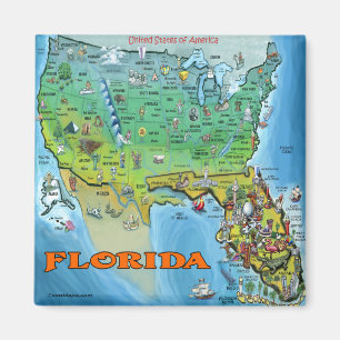Imán Mapa de la Florida los E.E.U.U.