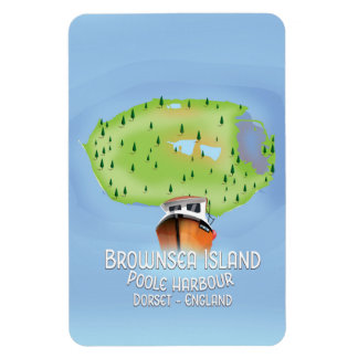 Imán Mapa de la isla Brownsea, Poole, dorset, Inglaterr