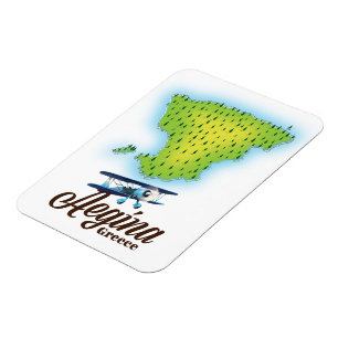 Imán Mapa de la isla de Egina Grecia