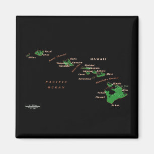 Imán Mapa de la isla de Hawái