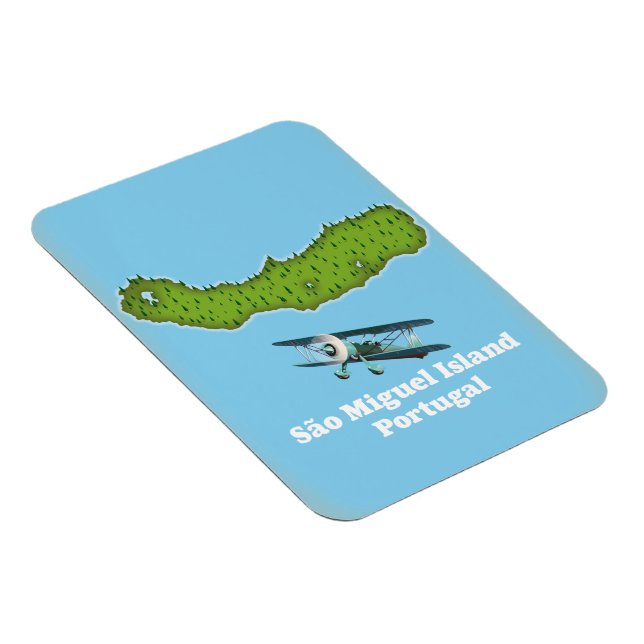 Imán Mapa de la isla de São Miguel Portugal (Lado Derecho)
