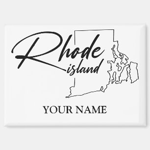 Imán Mapa de la isla Rhode Mapa Sencillo recuerdo Minim