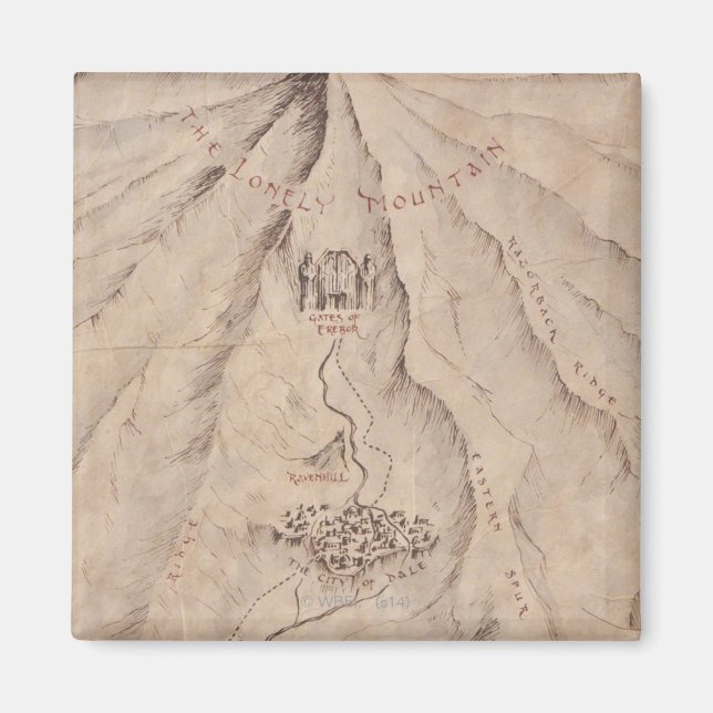 Imán Mapa de la montaña Lonley (Frente)