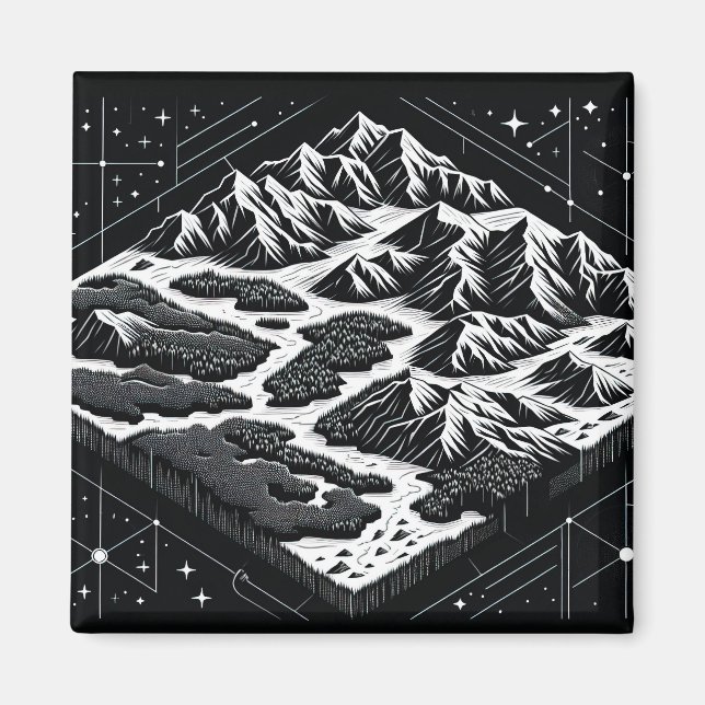 Imán Mapa de la montaña mágica (Frente)