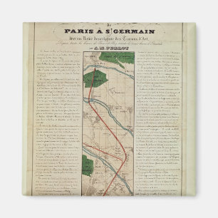 Imán Mapa de la París al ferrocarril de St Germain,