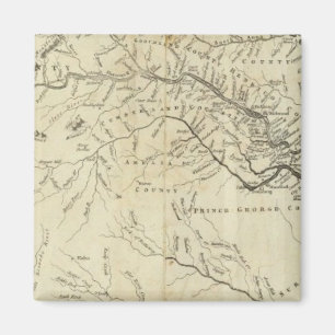 Imán Mapa de la parte más habitada de Virginia