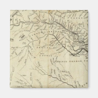 Imán Mapa de la parte más habitada de Virginia
