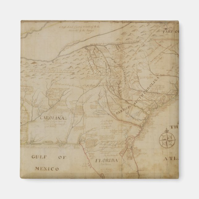 Imán Mapa de la parte sureste de Norteamérica, 172 (Frente)