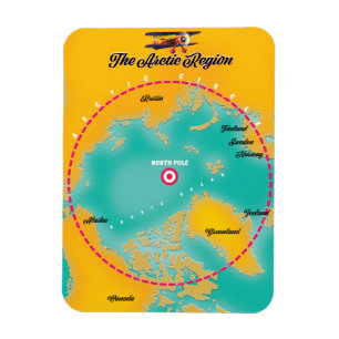 Imán Mapa de la región ártica polo norte