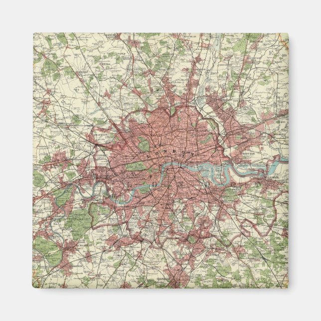 Imán Mapa de la región de Londres (Frente)
