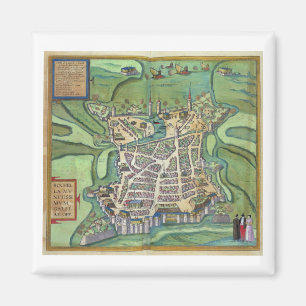 Imán Mapa de La Rochelle, de 'Civitates Orbis Terrarum