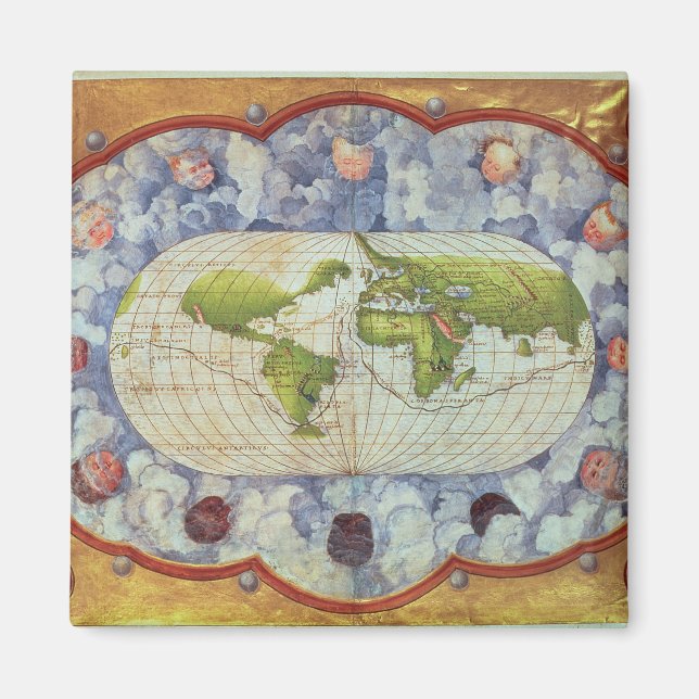 Imán Mapa de la ruta mundial de Magellan (Frente)