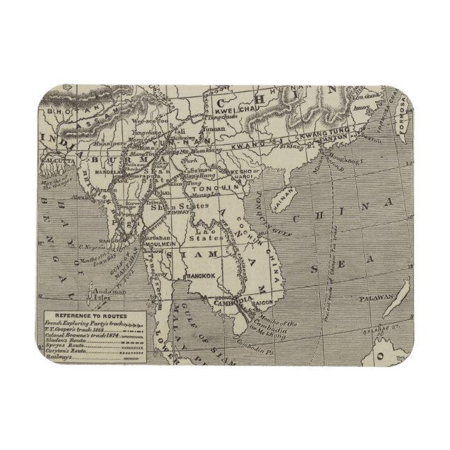 Imán Mapa de la ruta propuesta a China desde Birmania (Horizontal)